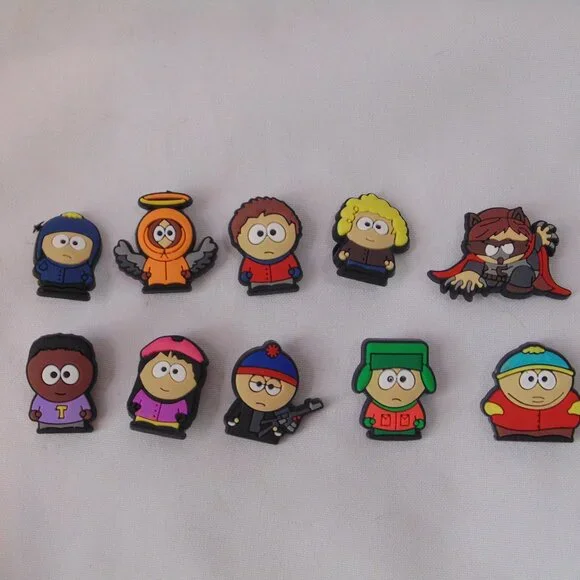 10 Piece South Park Theme Silicone Shoe Charms Compatible for Crocs - Picture 1 of 2